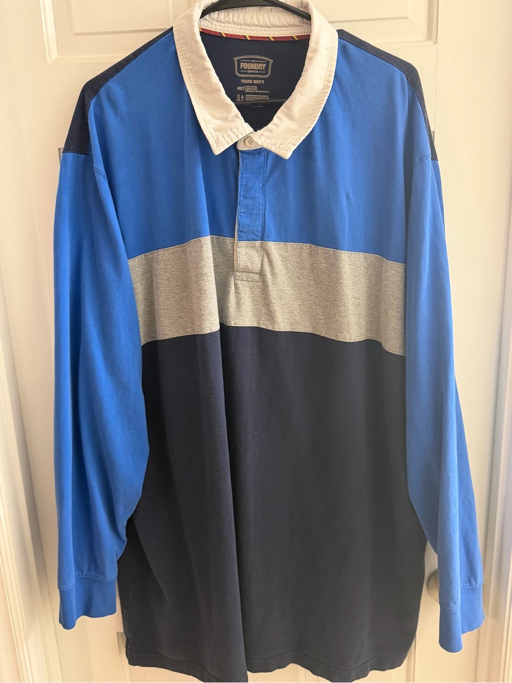 The Foundry Supply Co Men’s 4XLT Colorblock Rugby Polo Big Tall